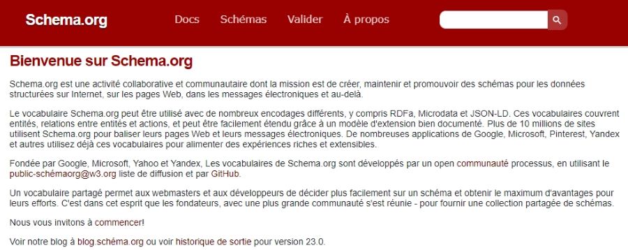 La structure de schema.org pour les données structurées