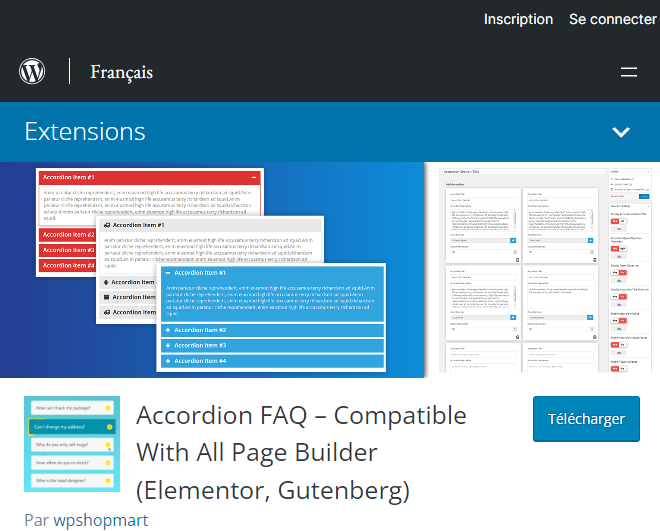 Extension WordPress : Accordion FAQ